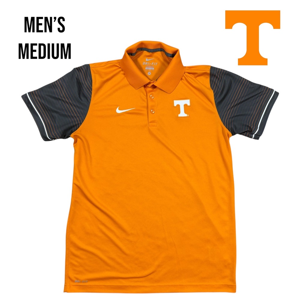 Nike Dri-FIT Tennessee Volunteers Polo Men's Medium Orange Gray NCAA‎ Football